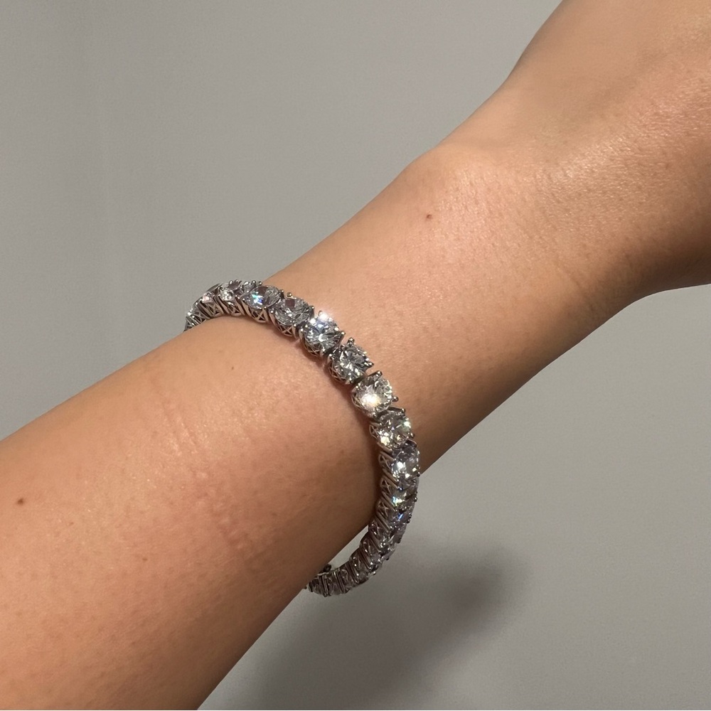 NEW Diamonique Sterling Silver Tennis Bracelet